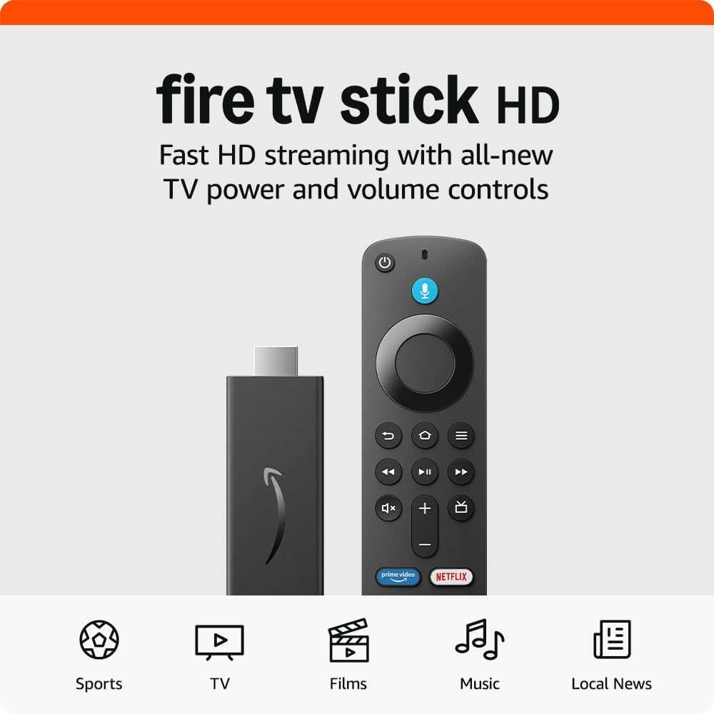 Amazon Fire TV Stick HD (Newest gen), free and live TV, Alexa Voice Remote, smart home controls, HD streaming - TechsWorld