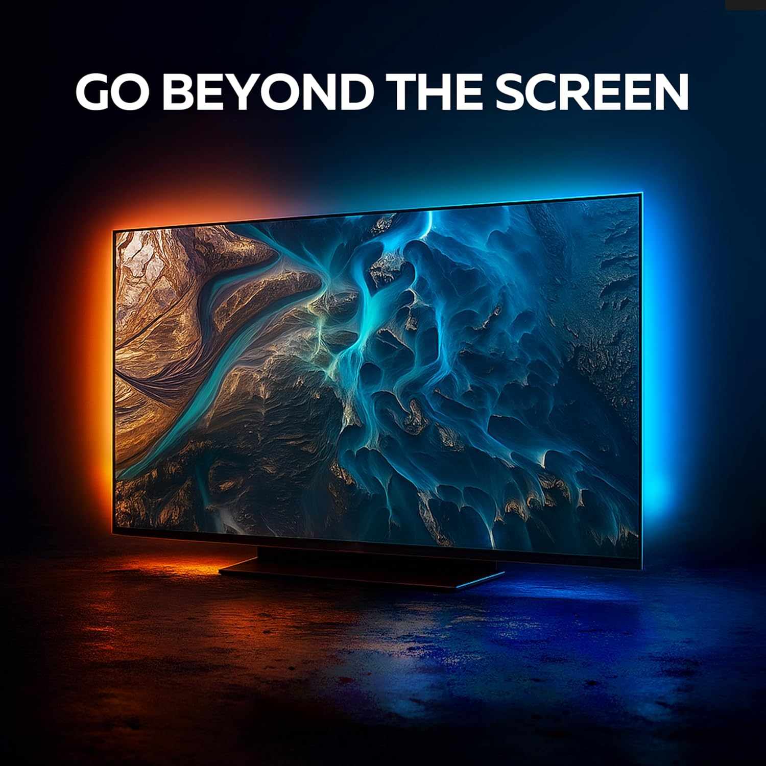 Calex - Smart HDMI Sync Box, including 2.45 m TV LED strip, for 55 - 65'' TVs, backlight with sync for gaming & movies - TechsWorld